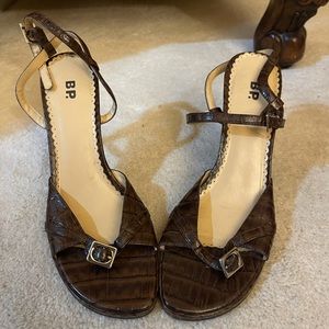 Brown buckle sandals